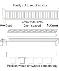 100mm linear shower grate drain black specs Australia