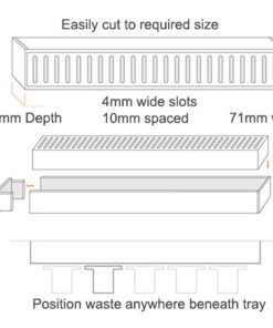 linear floor waste grate brushed aluminium 71mm specs australia